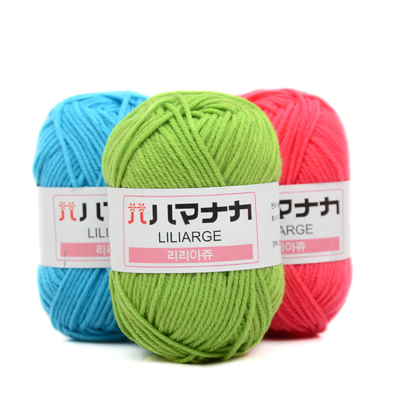 25g/ball Colorful 4# Combed Soft Baby Milk Cotton Yarn Fiber Velvet Yarn Hand Knitting Wool Crochet Yarn for DIY Sweater JK476