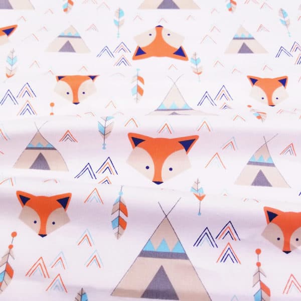 Printed fox  Cotton twill fabric Kids Cotton cloth for DIY Sewing Quilting Fat Quarters Material For Baby&Child 1