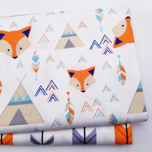 Printed fox  Cotton twill fabric Kids Cotton cloth for DIY Sewing Quilting Fat Quarters Material For Baby&Child