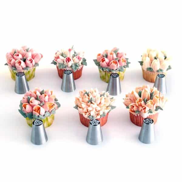 7/8/9 PCS Pastry Nozzles And Coupler Icing Piping Tips Sets Stainless Steel Rose Cream Bakeware Cupcake Cake Decorating 5