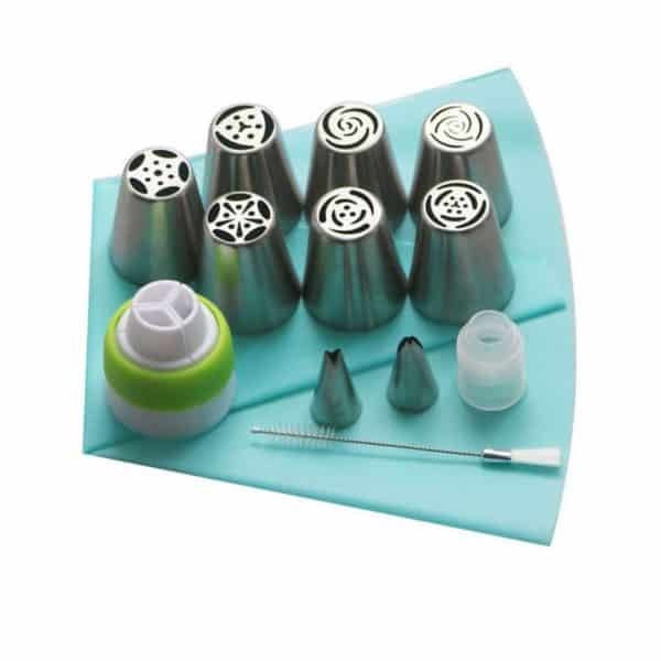 7/8/9 PCS Pastry Nozzles And Coupler Icing Piping Tips Sets Stainless Steel Rose Cream Bakeware Cupcake Cake Decorating