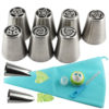 Mujiang 13Pcs/Set Russian Icing Piping Tips 1 Pcs Silicone Bag 2 Coupler Leaf Nozzles Brush Cupcake Cake Decorating DIY Dessert