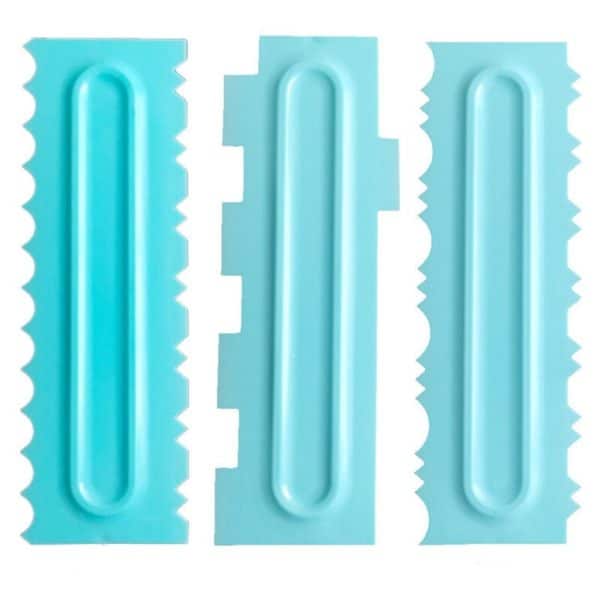 Dropship High Quality 3PCS Cake Decorating Comb Icing Smoother Cake Scraper Pastry 3 Design Textures Baking Tools for Cake Tool 5