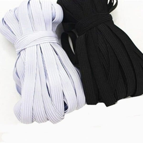 3/5/6/8/10/12mm 5 Yards/lot Hight Elastic Bands Spool Sewing Band Flat Elastic Cord White and Black Diy Handmade Accessories 6